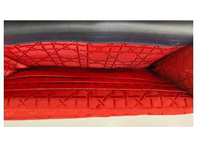 Dior Cannage Navy Blue Leather Wallet - view 15