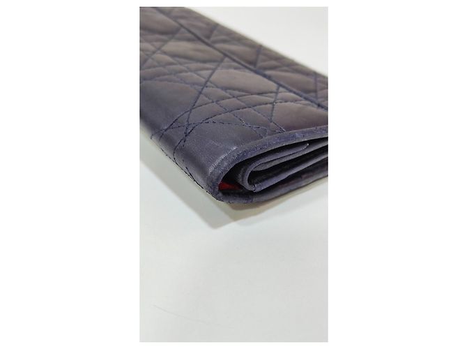 Dior Cannage Navy Blue Leather Wallet - view 3