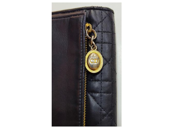 Dior Cannage Navy Blue Leather Wallet - view 8