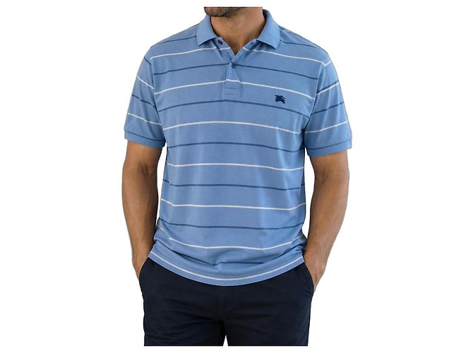 Polo Burberry in cotone a righe blu - vista 2