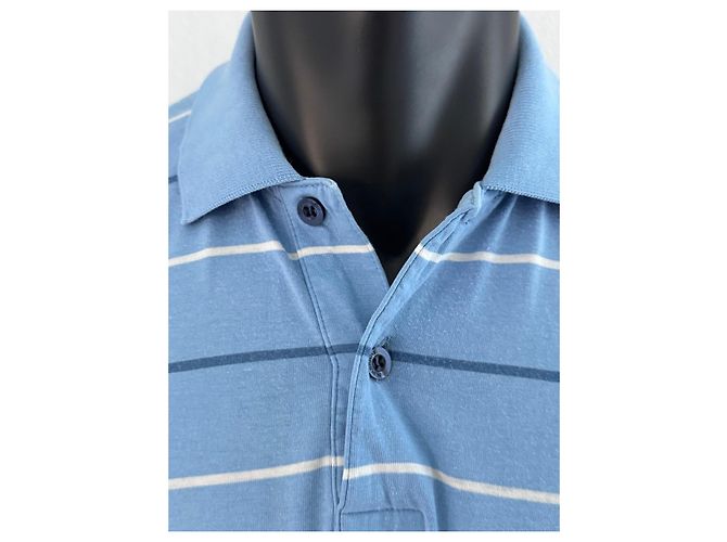 Polo Burberry in cotone a righe blu - vista 7