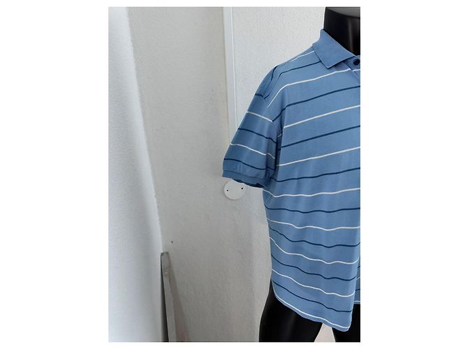 Polo Burberry in cotone a righe blu - vista 8