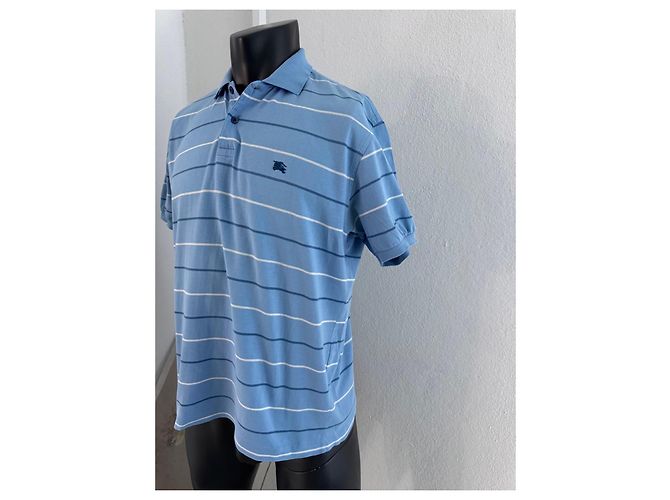 Polo Burberry in cotone a righe blu - vista 9
