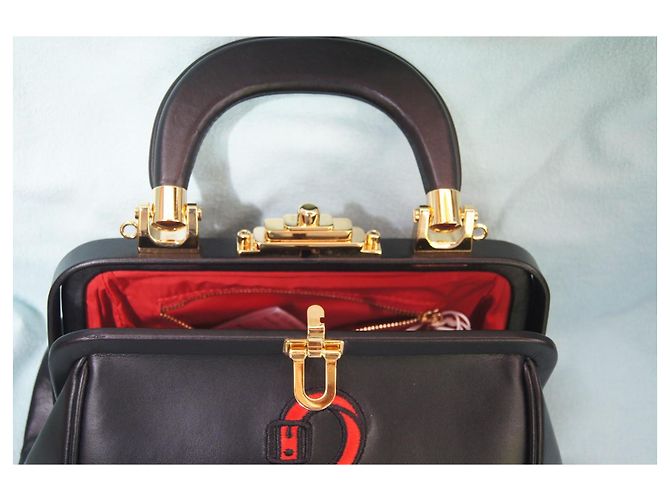 Borsa a mano Roberta di Camerino in pelle nera - vista 14