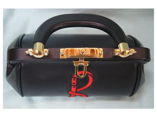 Borsa a mano Roberta di Camerino in pelle nera - vista 4