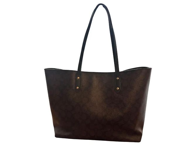 Borsa Tote Coach Signature Monogram Marrone - vista 2