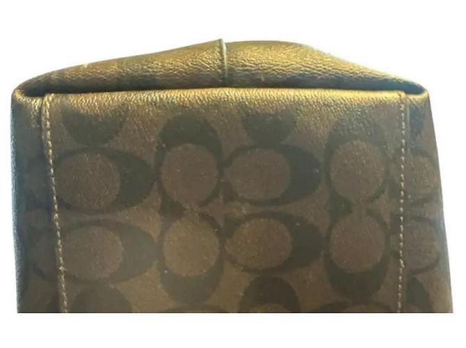 Borsa Tote Coach Signature Monogram Marrone - vista 5