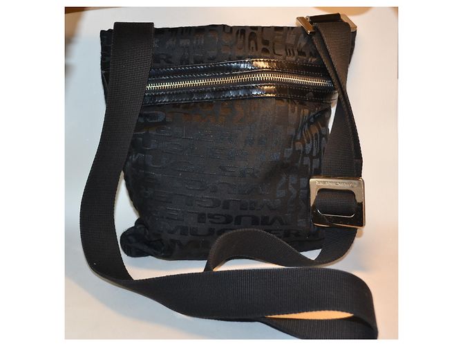 Borsa a tracolla Thierry Mugler Logo Canvas - Nero - vista 2