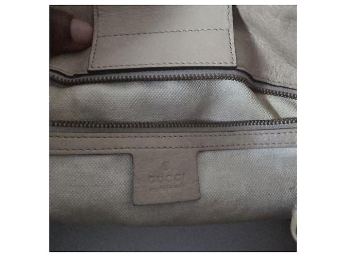 Borsa Tote Gucci GG Supreme in Tela e Pelle Beige Marrone - vista 10
