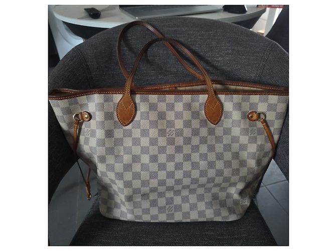 Louis Vuitton Neverfull MM Damier Azur Borsa Tote Damier ebene - vista 2