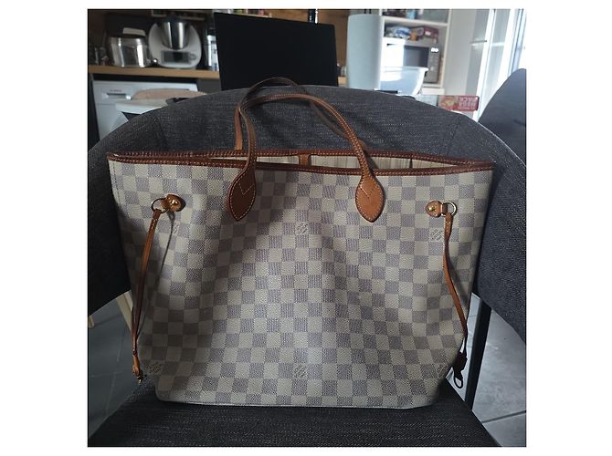 Louis Vuitton Neverfull MM Damier Azur Borsa Tote Damier ebene - vista 4
