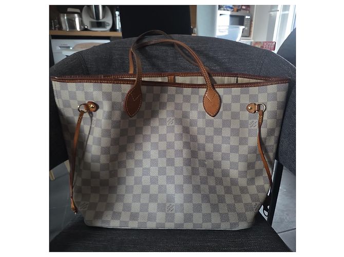 Louis Vuitton Neverfull MM Damier Azur Borsa Tote Damier ebene - vista 5