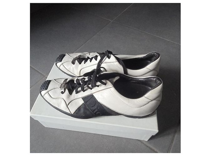 Dior Sneakers Basse in Pelle Bianco e Nero - vista 6
