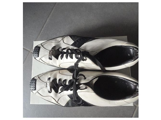 Dior Sneakers Basse in Pelle Bianco e Nero - vista 8