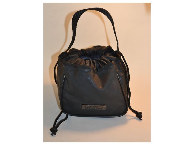 Blumarine Mini Borsa a Secchiello in Nylon Nero - vista 2