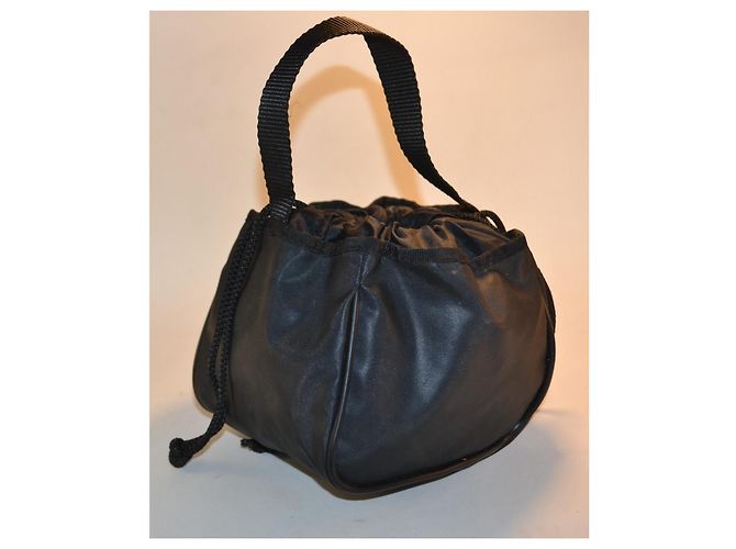 Blumarine Mini Borsa a Secchiello in Nylon Nero - vista 4