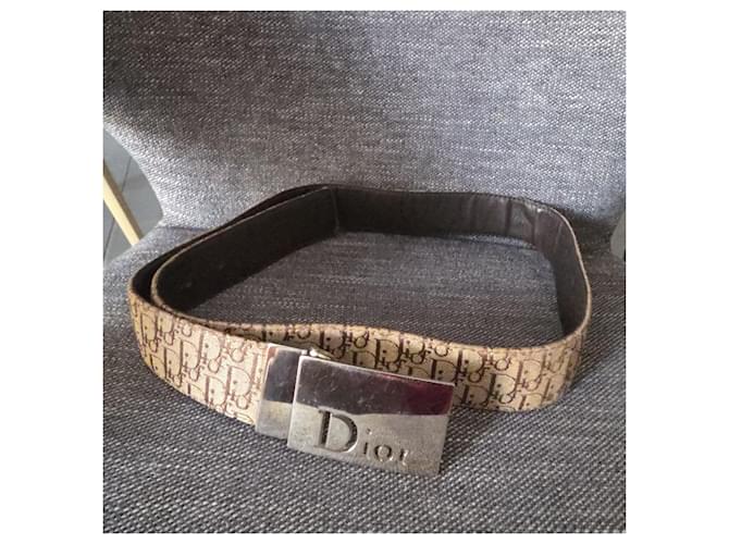 Cinturón Dior Monogramme Oblique Castaño Beige - vista 2