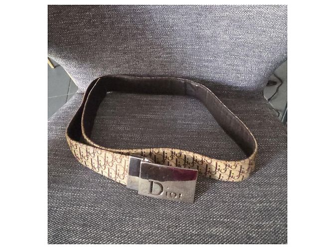 Cinturón Dior Monogramme Oblique Castaño Beige - vista 4