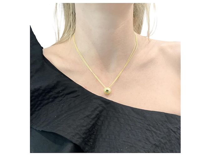 Collana Chopard, "Happy Spirit", oro giallo, diamanti e madreperla blu. - vista 5