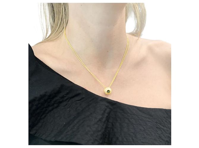 Collana Chopard, "Happy Spirit", oro giallo, diamanti e madreperla blu. - vista 6