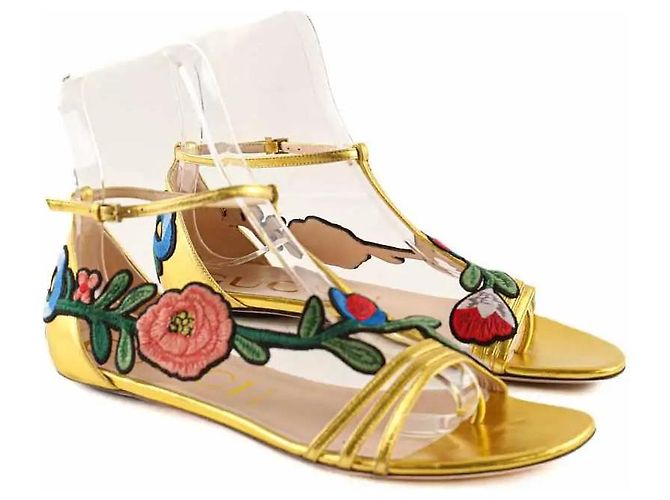 Gucci Sandali dorati D'oro - vista 3