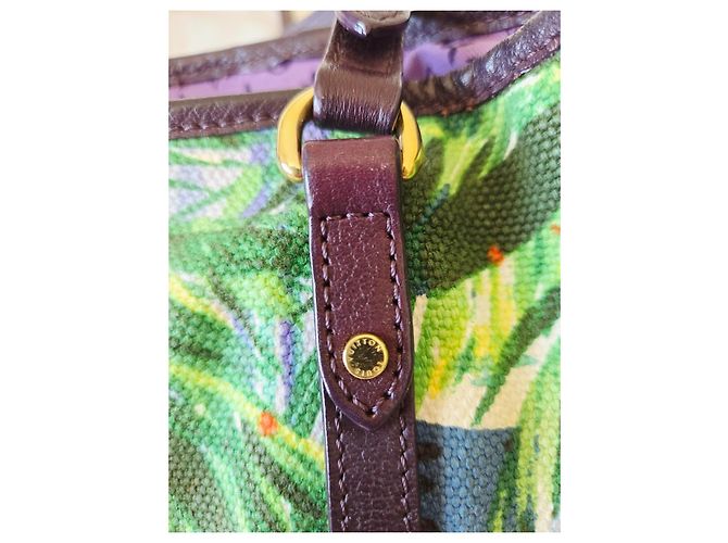 Neverfull Louis Vuitton Ailleurs Cabas Promenade PM Edición Limitada Verano 2011 Castaño Azul Multicolor Verde Amarillo Morado oscuro - vista 3