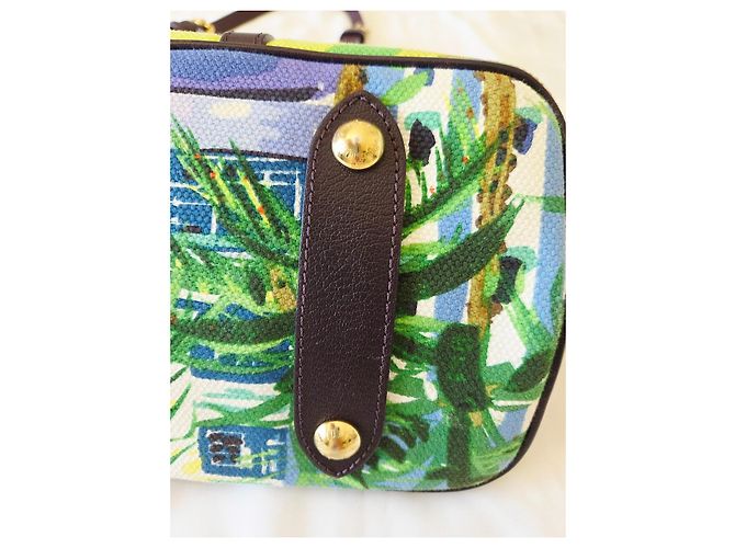 Neverfull Louis Vuitton Ailleurs Cabas Promenade PM Edición Limitada Verano 2011 Castaño Azul Multicolor Verde Amarillo Morado oscuro - vista 6