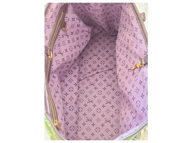 Neverfull Louis Vuitton Ailleurs Cabas Promenade PM Edición Limitada Verano 2011 Castaño Azul Multicolor Verde Amarillo Morado oscuro - vista 9