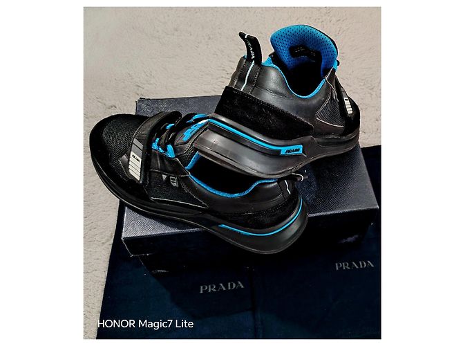 Sneakers Prada Nero-Voyage Nero e Blu - vista 12