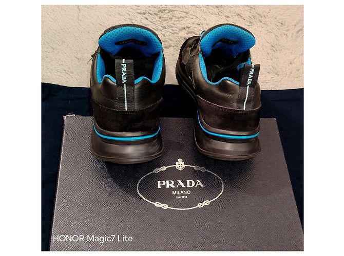 Sneakers Prada Nero-Voyage Nero e Blu - vista 4