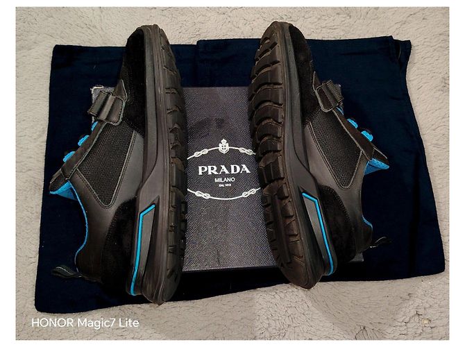 Sneakers Prada Nero-Voyage Nero e Blu - vista 7