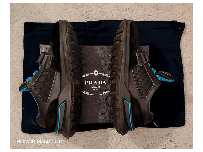 Sneakers Prada Nero-Voyage Nero e Blu - vista 8