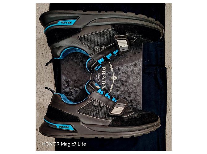 Sneakers Prada Nero-Voyage Nero e Blu - vista 9
