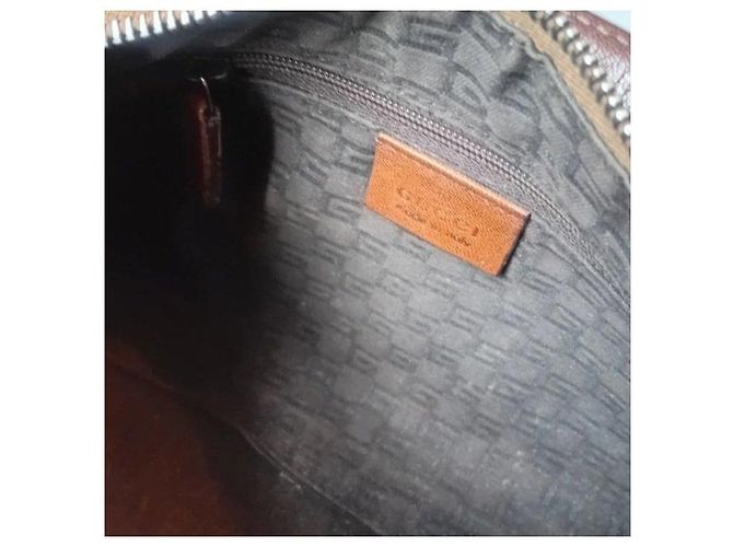 Gucci Borsa Hobo in pelle marrone - vista 8