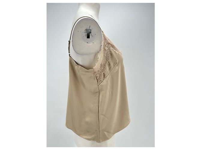 Autre Marque Beiges Camisole mit rosa Spitze - Ansicht 4