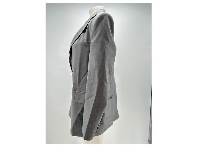 Autre Marque Blazer gris con raya blanca - vista 3