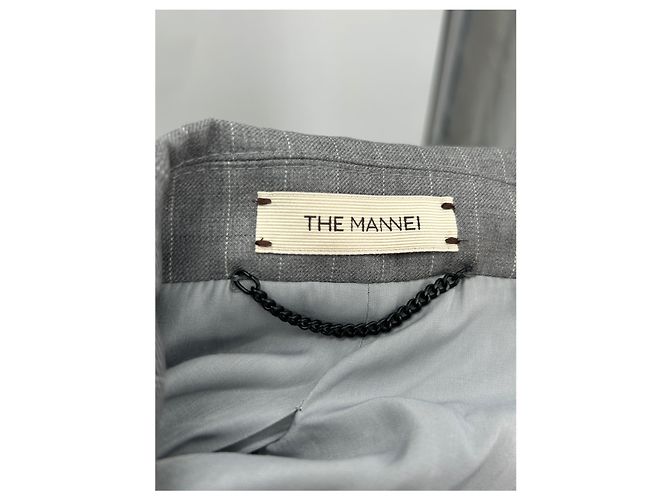 Autre Marque Blazer gris con raya blanca - vista 5