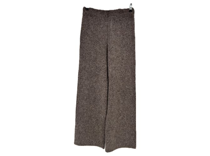Autre Marque Pantalones de lana marrones MAJESTIC FILATURES Castaño - vista 2