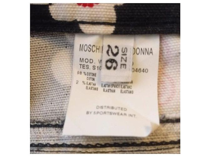 Moschino Jeans Vaqueros acampanados negros estampado floral Rosa Blanco Verde - vista 6