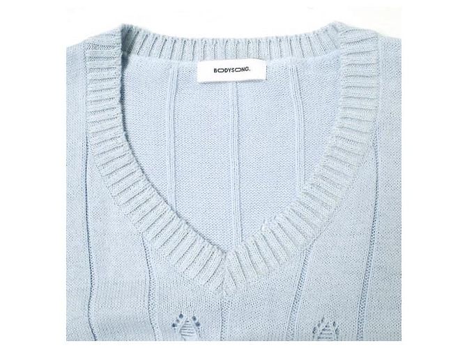 Autre Marque Gilet in maglia di cotone BODYSONG. BUBBLEGUM DAMAGE V Blu - vista 4
