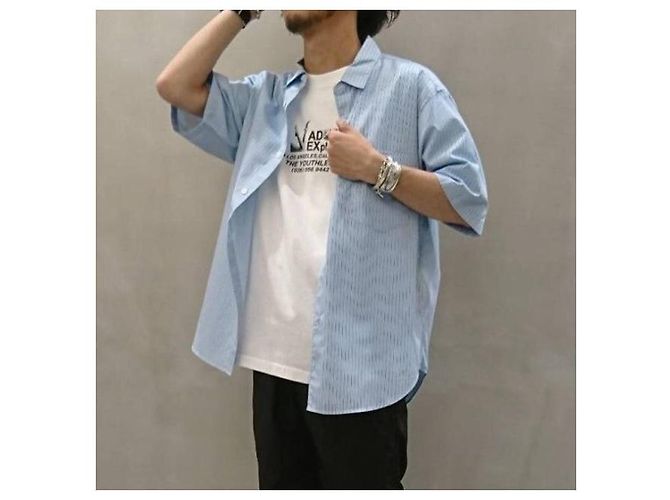 Autre Marque Camisa de algodón Beauty & Youth United Arrows Azul - vista 3