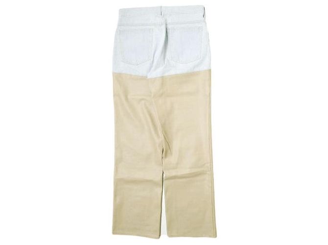 Autre Marque Pantaloni in denim e similpelle PROVOKE Beige - vista 2