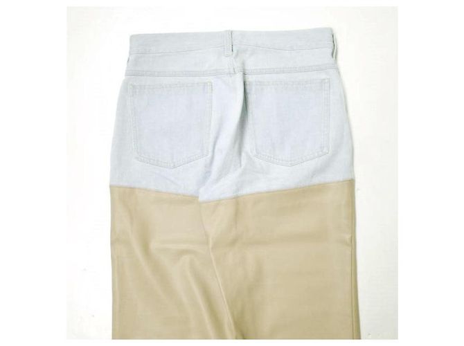 Autre Marque Pantaloni in denim e similpelle PROVOKE Beige - vista 8