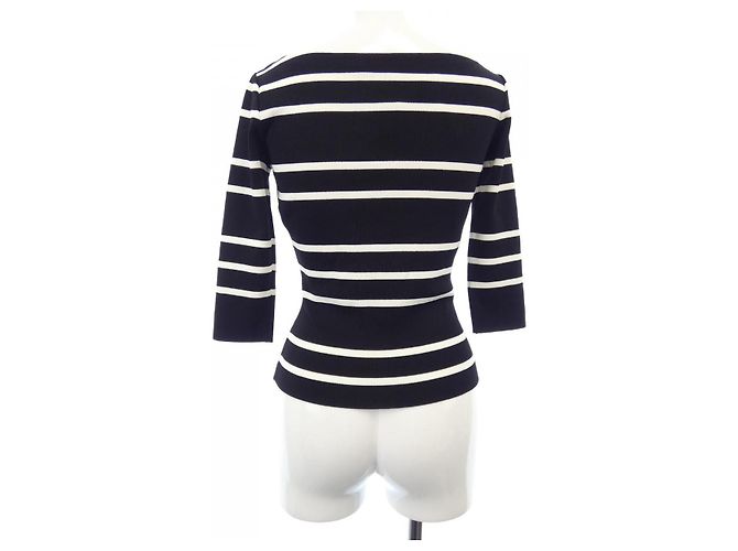 Top de punto Christian Dior Negro Blanco - vista 2