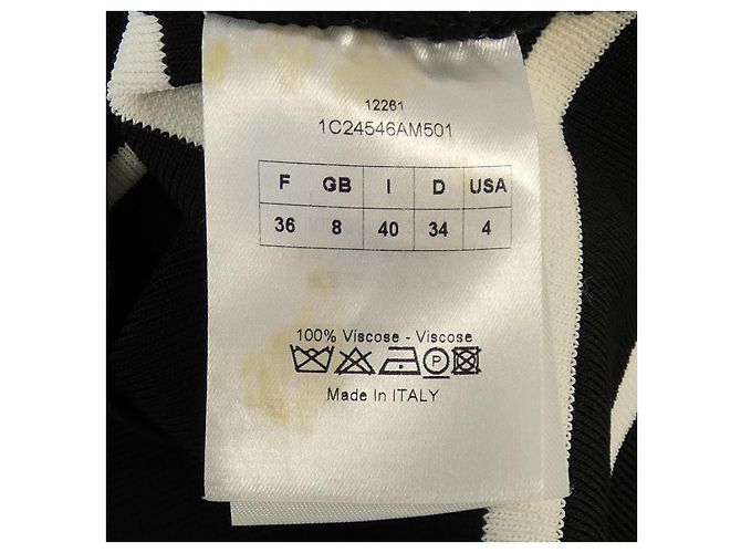 Top de punto Christian Dior Negro Blanco - vista 3