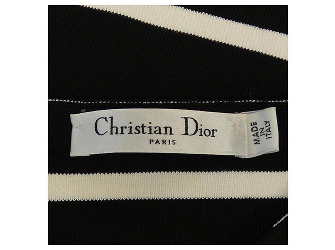 Top de punto Christian Dior Negro Blanco - vista 4