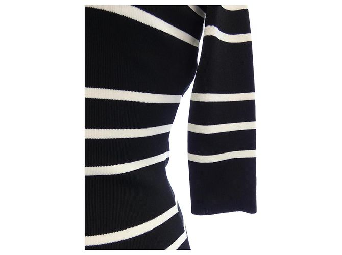 Top de punto Christian Dior Negro Blanco - vista 6