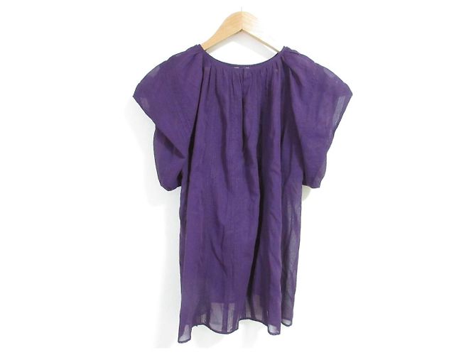 Autre Marque Blusa de algodón con pespuntes Drawer Púrpura - vista 2