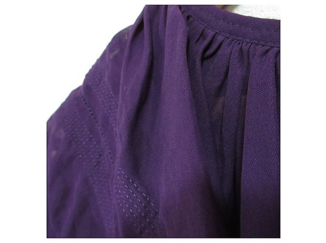 Autre Marque Blusa de algodón con pespuntes Drawer Púrpura - vista 3