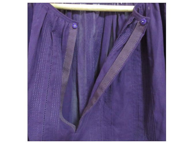 Autre Marque Blusa de algodón con pespuntes Drawer Púrpura - vista 5